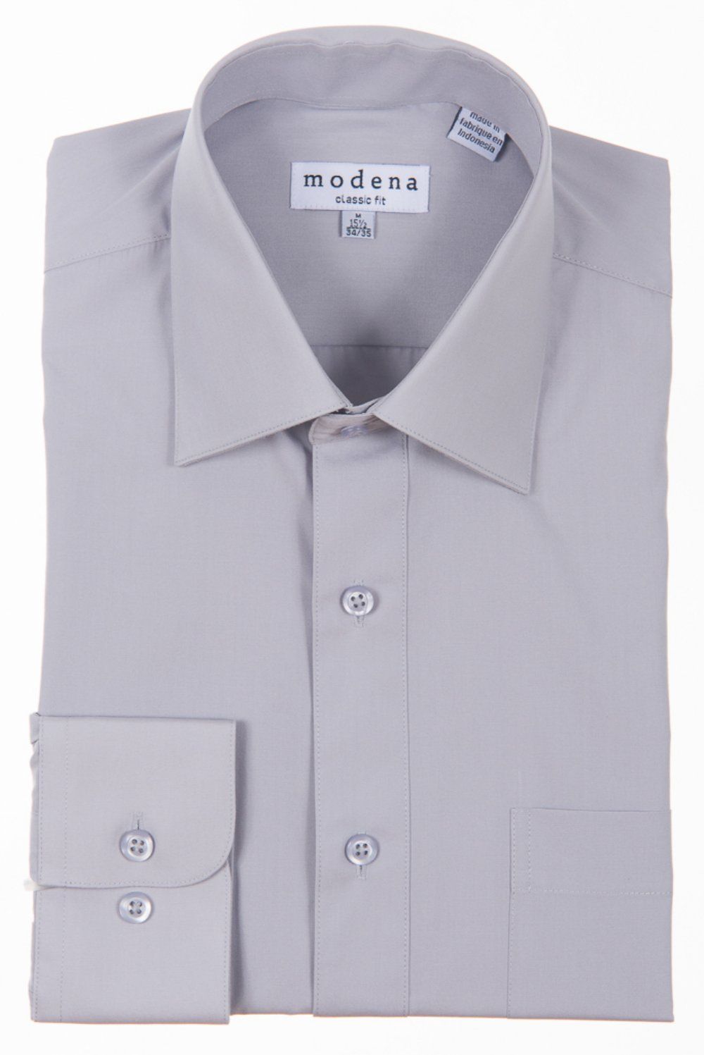 Modena Classic Fit Long Sleeve Dress Shirt - Gray