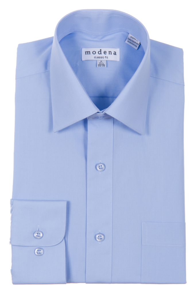 Modena Classic Fit Long Sleeve Dress Shirt - Powder Blue