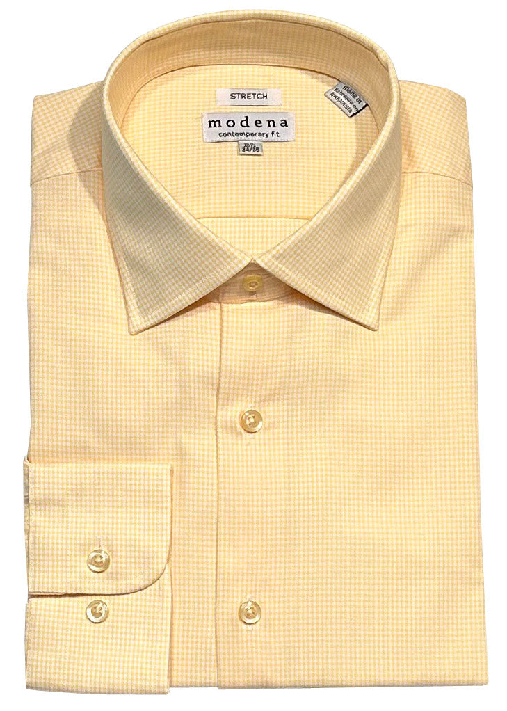 Modena Contemporary Fit Long Sleeve Stretch Dress Shirt
