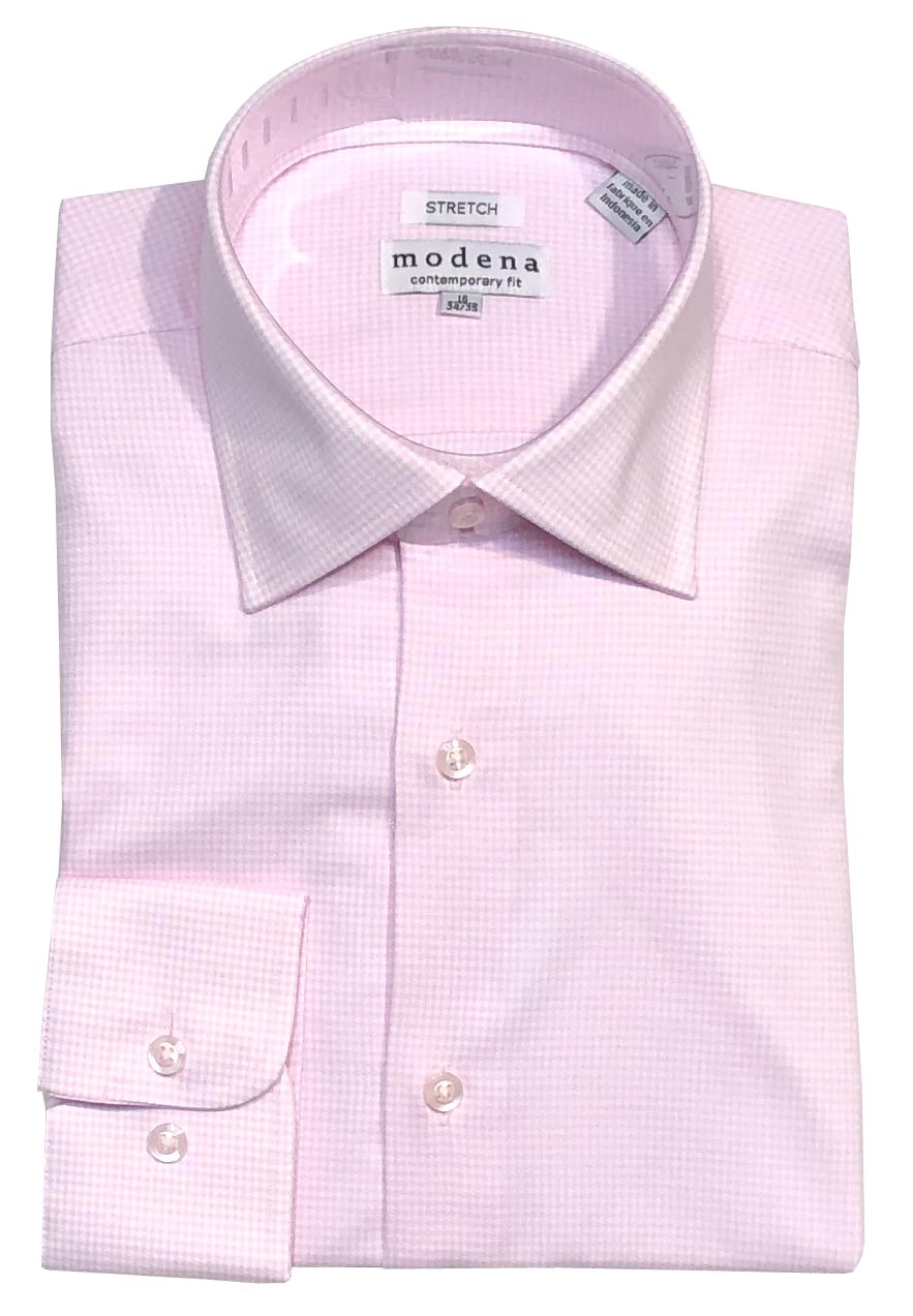 Modena Contemporary Fit Long Sleeve Stretch Dress Shirt