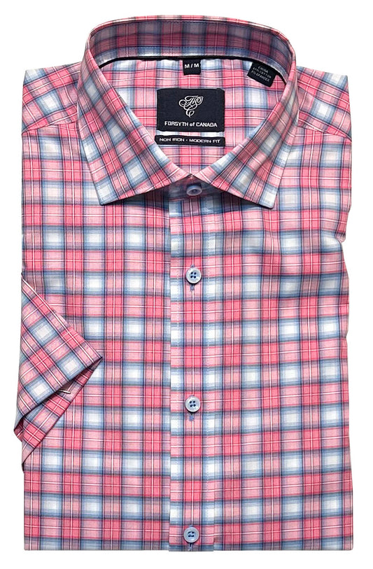 Forsyth of Canada Short Sleeve Modern Fit Non-Iron Stretch Sport Shirt