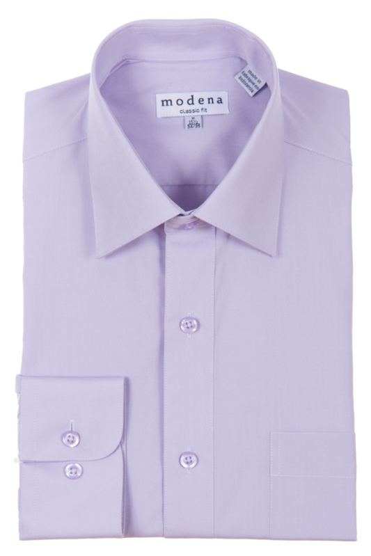 Modena Classic Fit Long Sleeve Dress Shirt - Lavender
