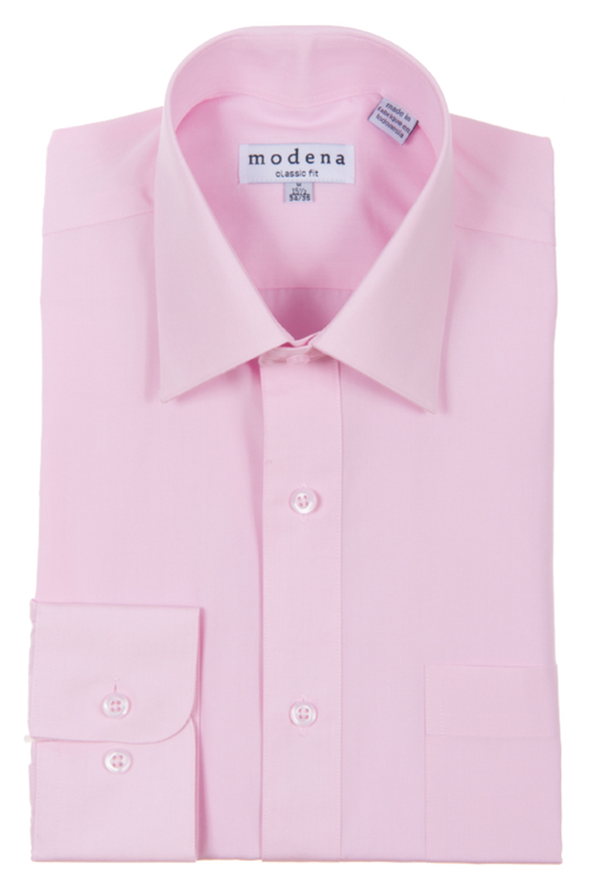 Modena Classic Fit Long Sleeve Dress Shirt - Pink