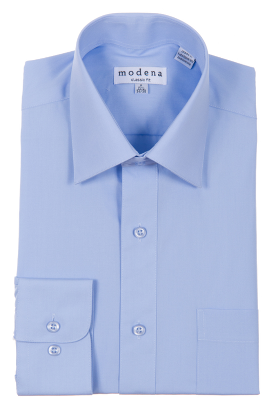 Modena Classic Fit Long Sleeve Dress Shirt - Powder Blue