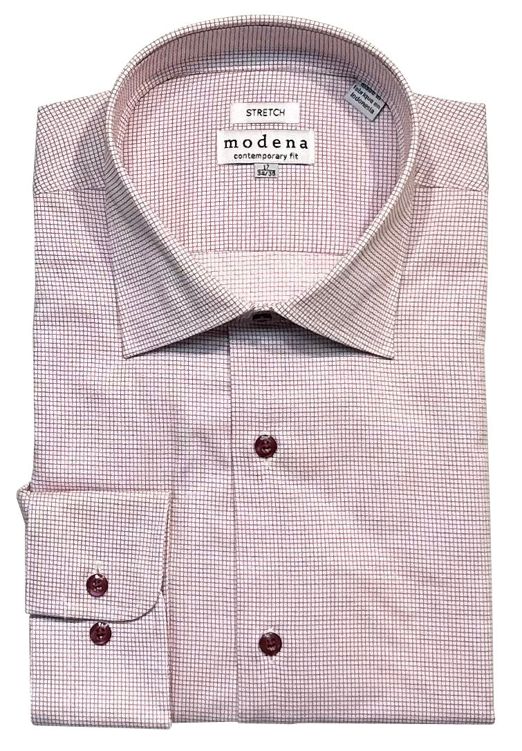 Modena Contemporary Fit Long Sleeve Stretch Dress Shirt