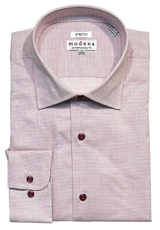 Modena Contemporary Fit Long Sleeve Stretch Dress Shirt