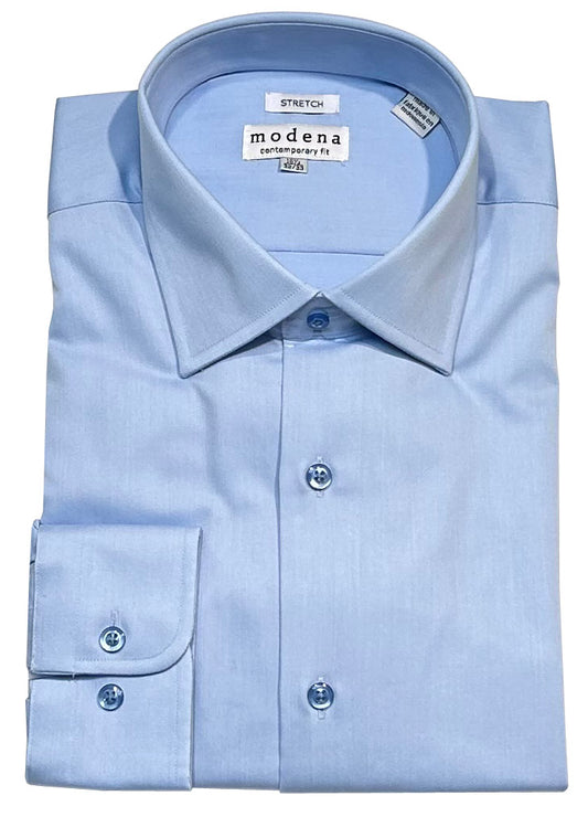Modena Contemporary Fit Long Sleeve Stretch Dress Shirt