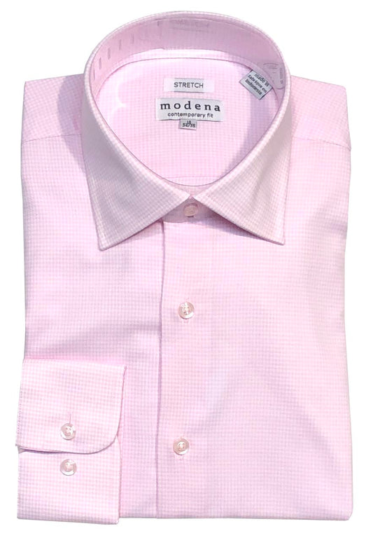 Modena Contemporary Fit Long Sleeve Stretch Dress Shirt